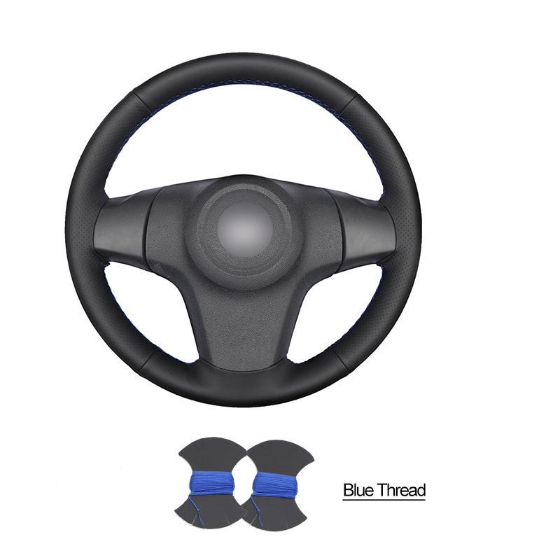 

Зшита вручну чорна штучна поліуретанова шкіра для чохла керма для Opel Corsa D Chevrolet Niva Lada 3-Spoke 2006 Rubber SteeringWheelMdc