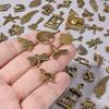Ancient Bronze Color Metal Cute Charms For Jewelry Making Supplies Wings Animal Starfish Alloy Pendants DIY Bracelets Materials