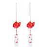 LEDMOMO 2-piece set Japanese-style glass wind chime goldfish Edo stylish tanzaku summer cool sound healing decoration hanging interior entrance window