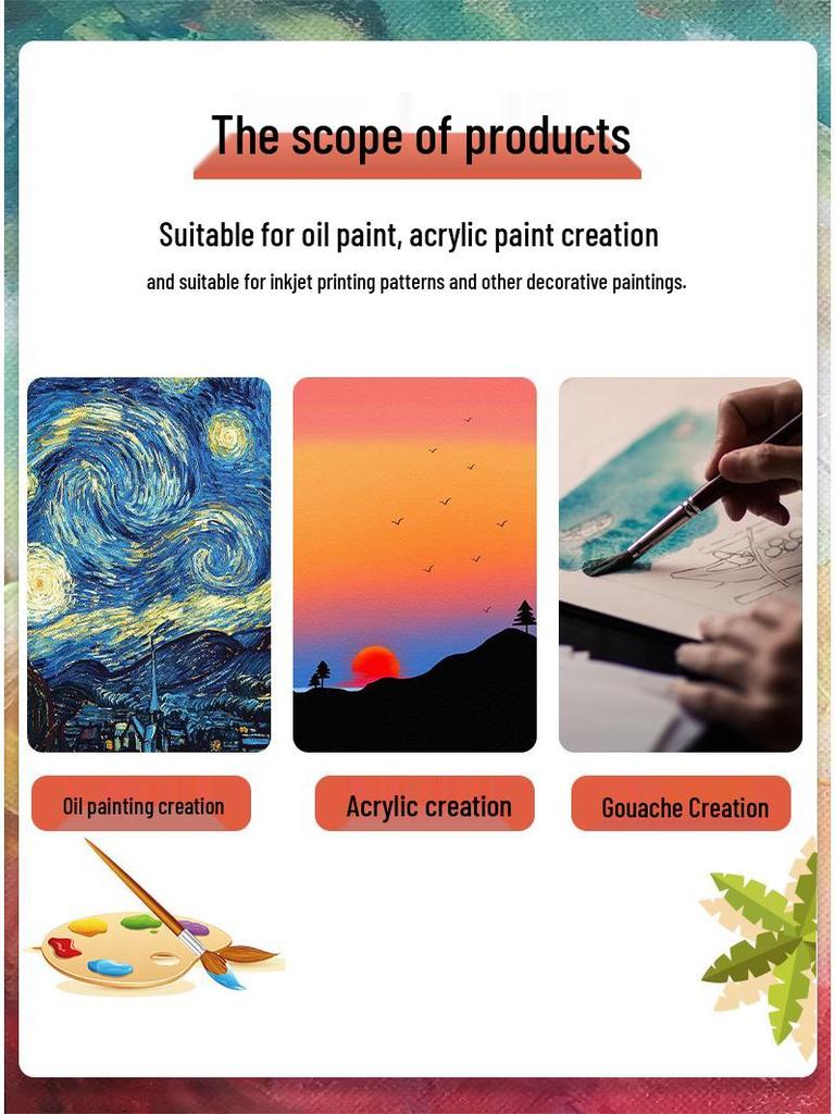 Transparent Coated Linen Canvas Frame for Hand-Painted DIY Oil Painting - Pure Cotton Linen Canvas Board