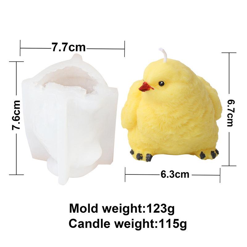 Cute Cartoon Chick Silicone Candle Moulds DIY Handmade Mini Animal Soap Aromatherapy Plaster Making Home Decoration Handicrafts