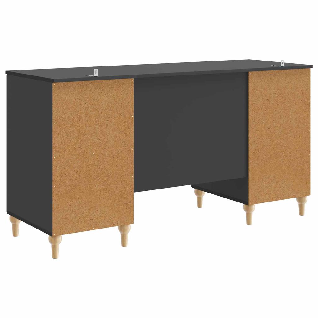 Mesa com Prateleira Preta 142,5 x 50 x 75 cm Madeira Engenheirada