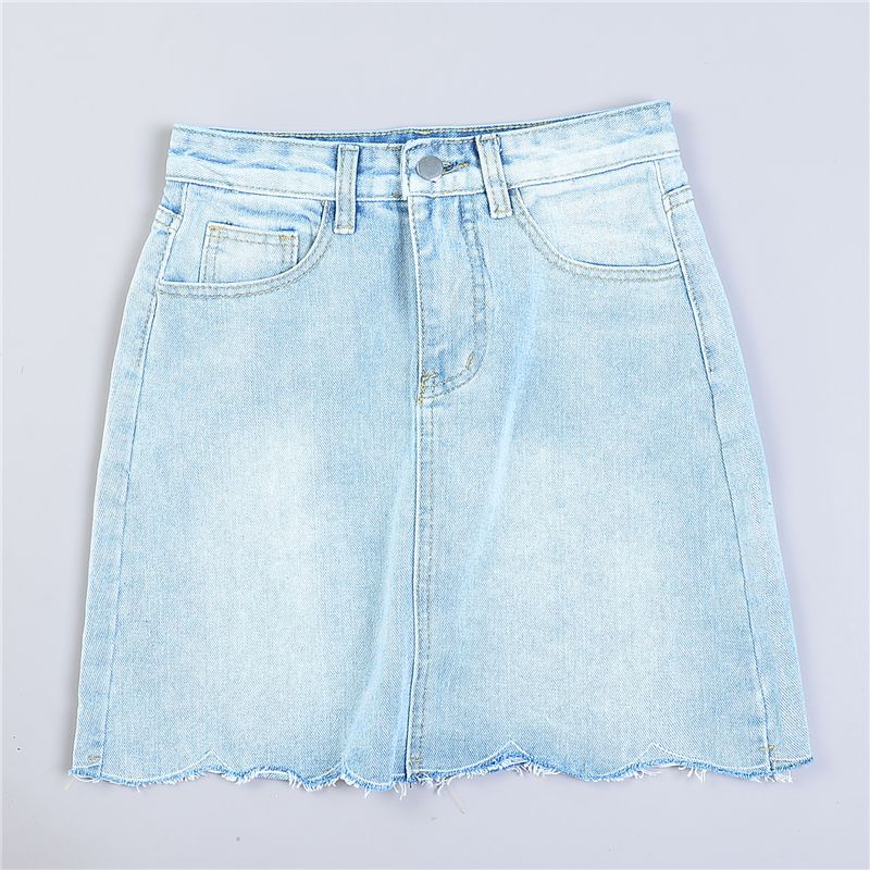 

Light Color High Waist Denim Skirt 6.29 L79434 Slimming Belly-Covering Youth Girlish Style Trendy Skirt Summer 1 Light orchid S
