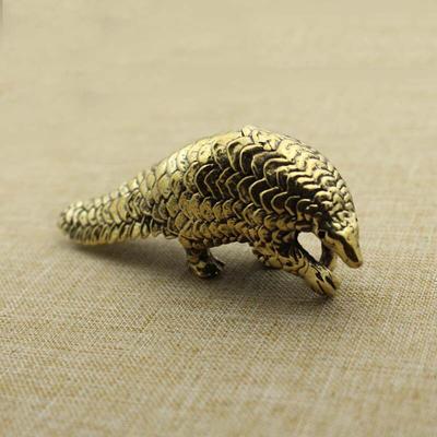 Mini Antik Bronze Pangolin Statue Miniaturen Figuren Kupfer Pangolin Handwerk Ornamente Desktop Dekoration Zubehör