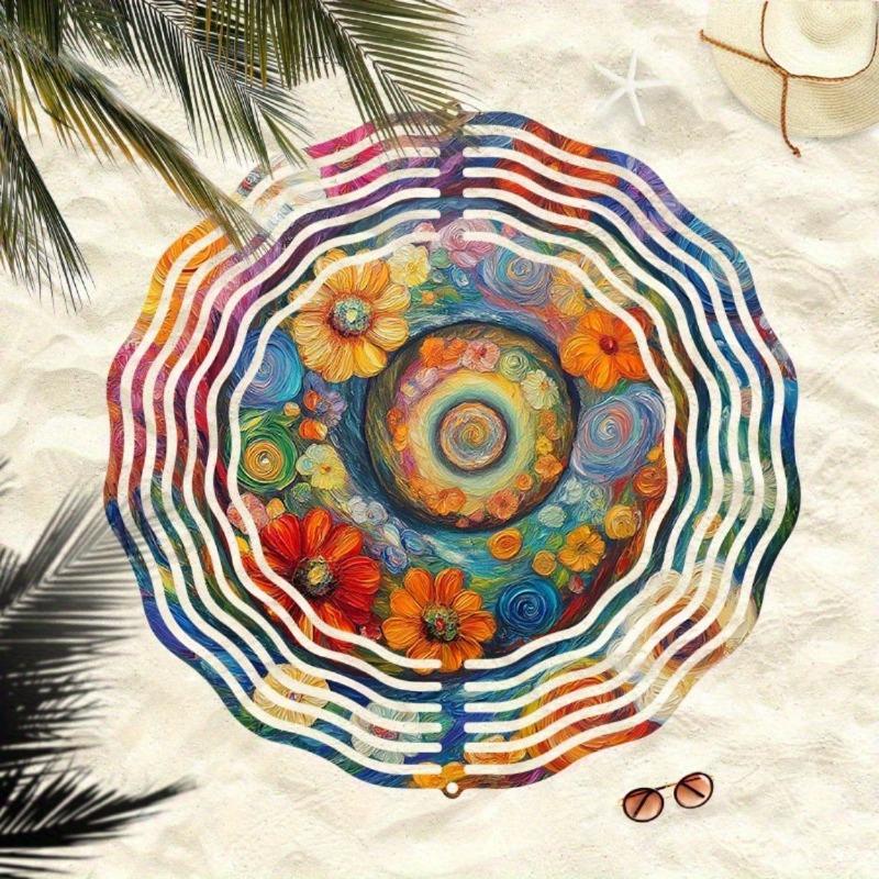 10 Zoll Hängender Windspinner mit 360-Grad-Haken für Balkon-Gartendekor Frühling Sommer Außendekoration