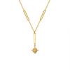 European Eight-Pointed Star Zircon Pendant Necklace, 18K Gold-Plated Titanium Steel with Tassel Lock Design for Women