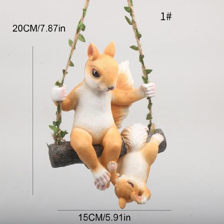 Garden Squirrel Decors Statue Fairys Garden Accessories Hanging Squirrel Sculptures Housewarmings Gift for Patio Yard