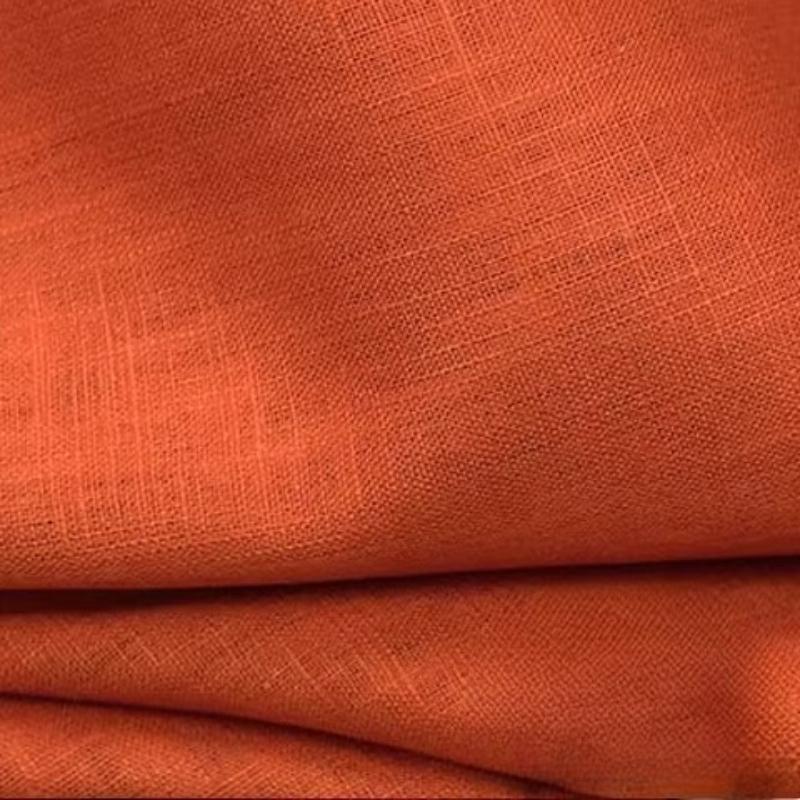 

100x135cm Ramie Cotton Bamboo Section Fabric Spring and Autumn Summer Solid Color Retro Disc Button Top Pants Set Fabric 100x138cm
