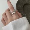 925 Sterling Silver Simple Ring For Women Fine Jewelry Finger Adjustable Open Vintage Hollow Bow Ring For Party Birthday Gift