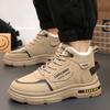 New Winter Men's Shoes with Plush High Top Boots Men's Fashion Versatile Thick Warm Cotton Shoes Workwear Shoes Short Boots
