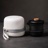 200ml Portable Storage Bag Ceramic Lid Bowl Quick Tea Cup One Pot Three Cups Tea Set