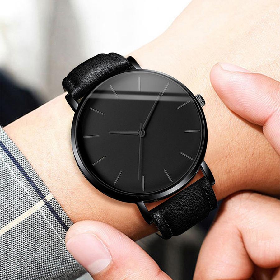 Men Business Watches Fashion Leather Band Men's Quartz Watch Relogio Masculino