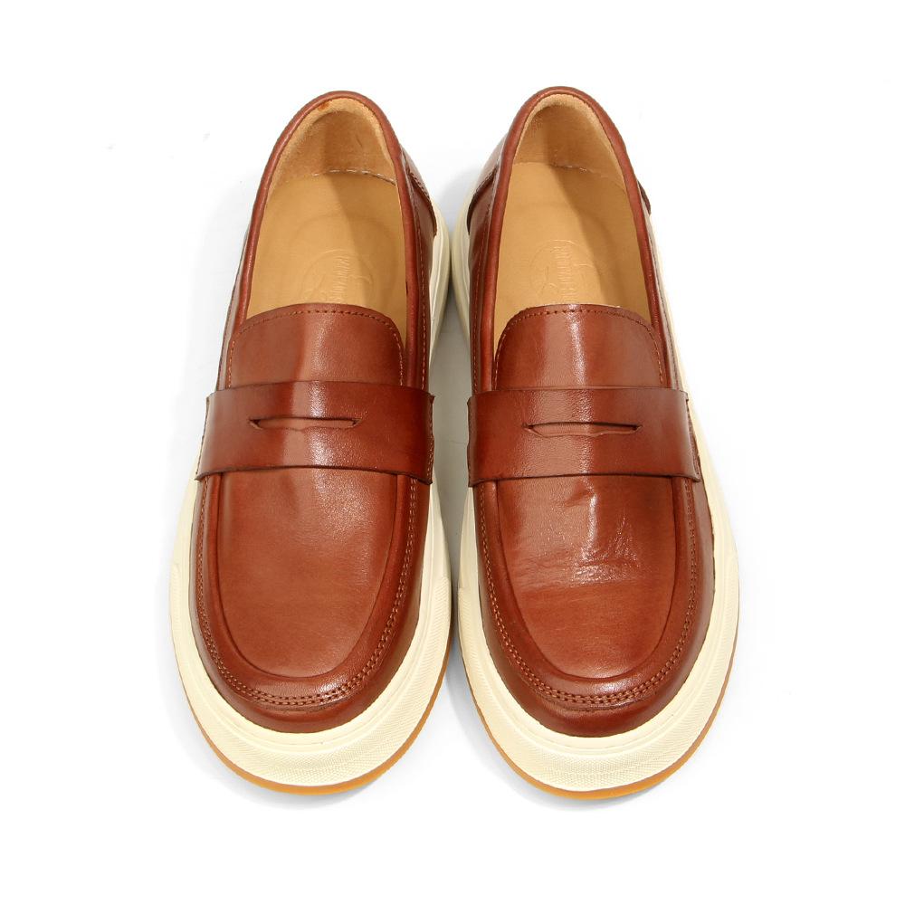 139-4 Washed Leather Loafers One-Pedal Men'S Shoes Retro Old Leather Shoes Men'S Casual Shoes Board Shoes