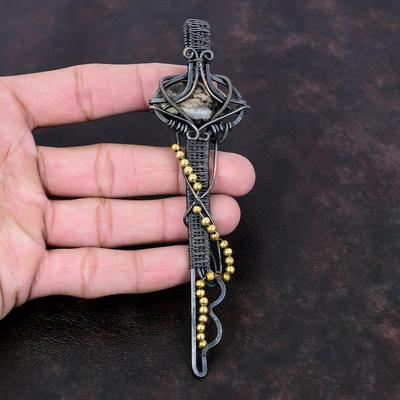 Colgante de Astrofilitas Colgante Envuelto en Alambre de Cobre Joyería de Astrofilitas Colgante de Llave Colgante de Piedra Preciosa Hecho a Mano Joyería de Cobre Regalo Para Mujeres