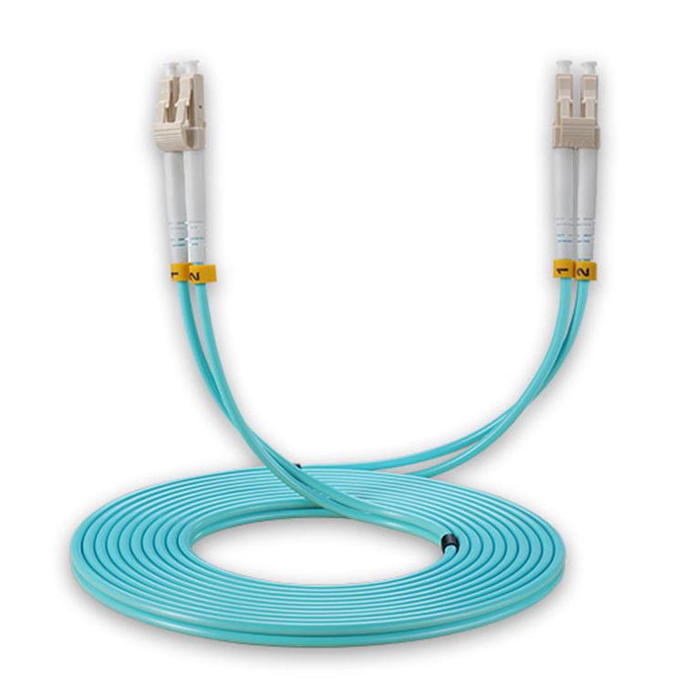 OM4 Dual-Core 10G Multimode LC-LC Fiber Patch Cord with High Stability.