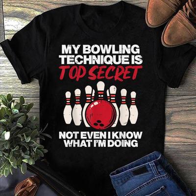 My Bowling Technique Secret Funny Bowler Women Men T Shirts Cotton Tops