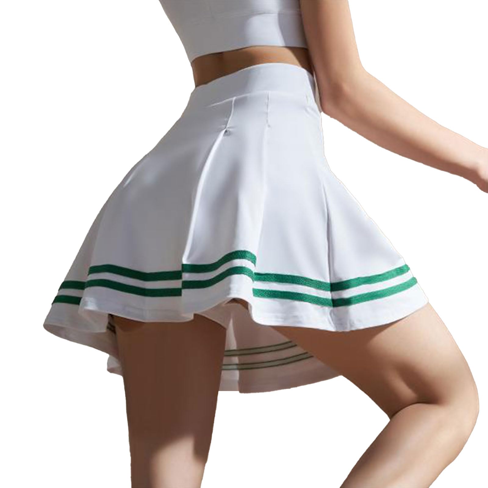 

MORGEN SKY Tennis Skort Skirt with Inner Double Downward Sports DQ13 Women s Pants, Stripes, Pockets, Cheerleading, Gymnastics, Cheerleading, белый