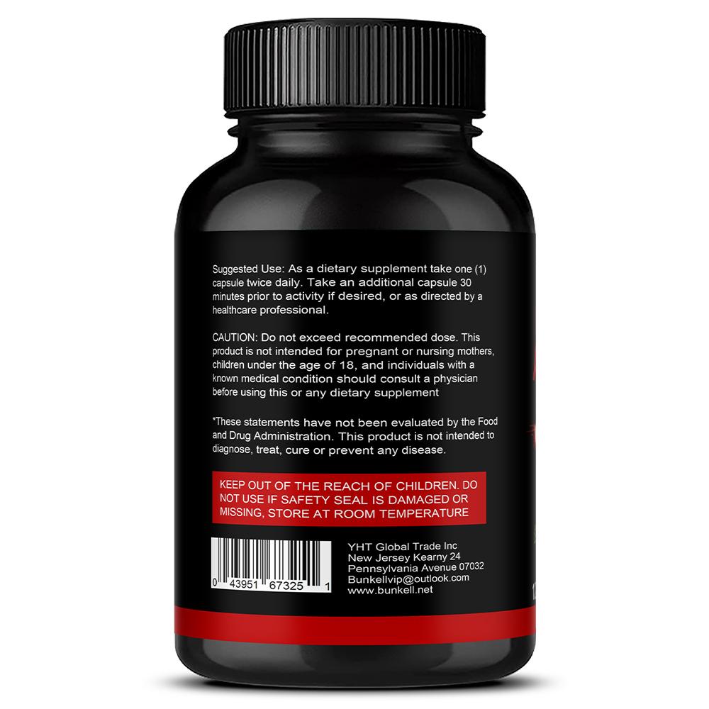 Fadogia Agrestis Extract Dietary Supplement, Tongkat Ali Root Extract, 120 Capsules Per Bottle