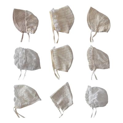 Embroidery Floral Infant Bonnet Hat Breathable Outdoor Lace Bonnet for Newborn Infant Casual Foldable Sunproof Hat