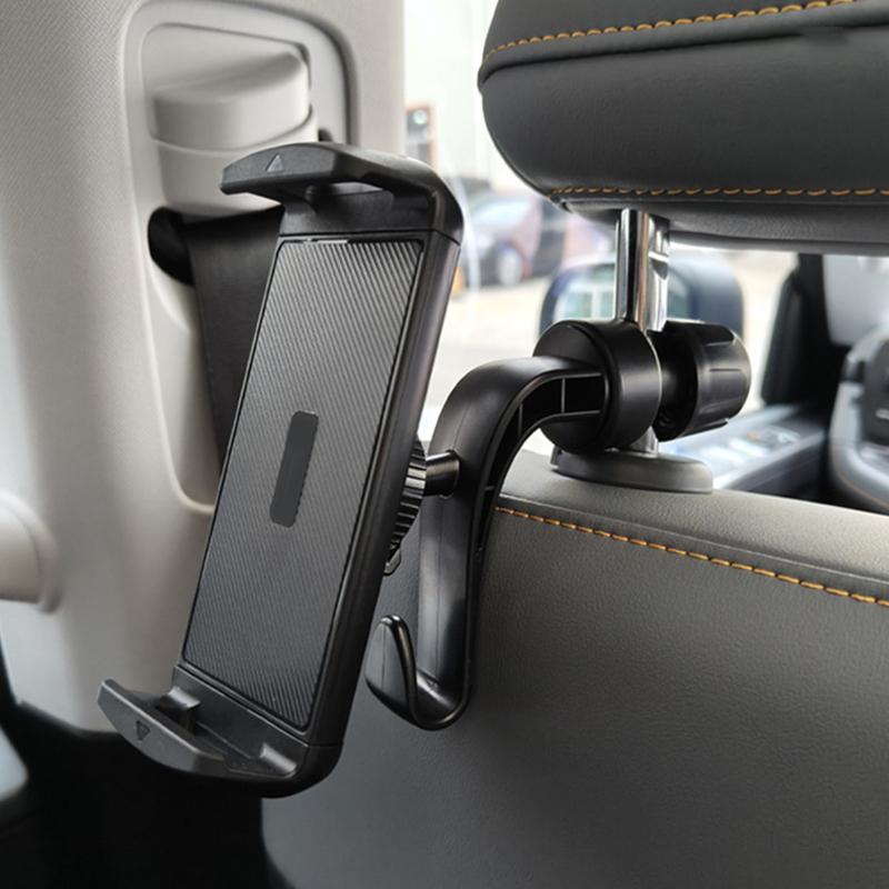 Multifunctional Car Rear Seat Mobile Phone Holder&Tablet Mount With Hook Rotation Car Headrest Phone Bracket Support For Vehicle