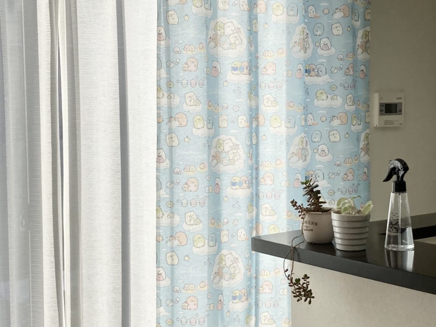 

JUKE19 Sumikkogurashi Lace Room Long Room Starry Sky 1 Panel Wide x 133cm Curtains, Heat-Blocking, Insulating, Privacy, Divider, Functional, Size,
