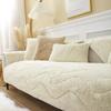 Cuscino per Divano Nordic Spesso Peluche Lungo Soggiorno Antiscivolo Antipolvere Copridivano Moda Tinta Unita Inverno Caldo Tappetino per Seduta