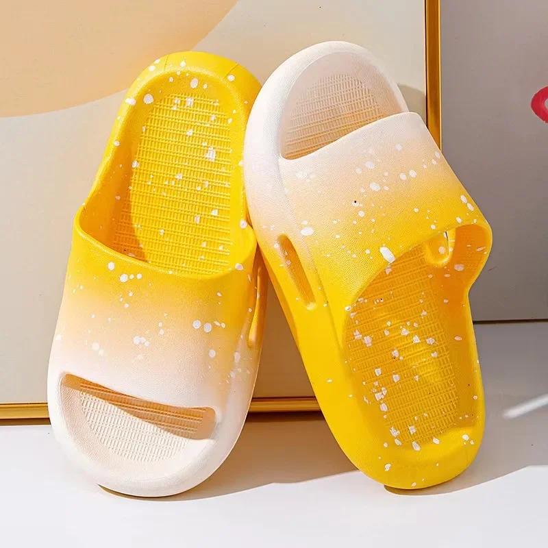 

Fashion Explosive Gradient Children s Slippers Summer Indoor and Outdoor Home Non-slip Fashion Family Slippers 20 21(140mm) жёлтый