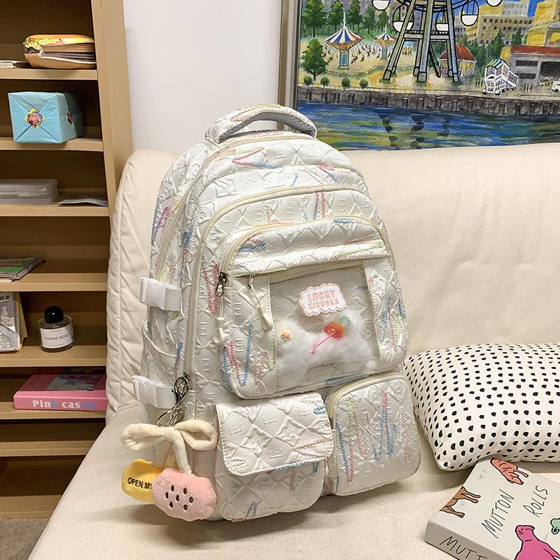New Schoolbag for Girls with Large Capacity Cute Soft Girl Girl Backpack Lightweight Campus Versatile Backpack