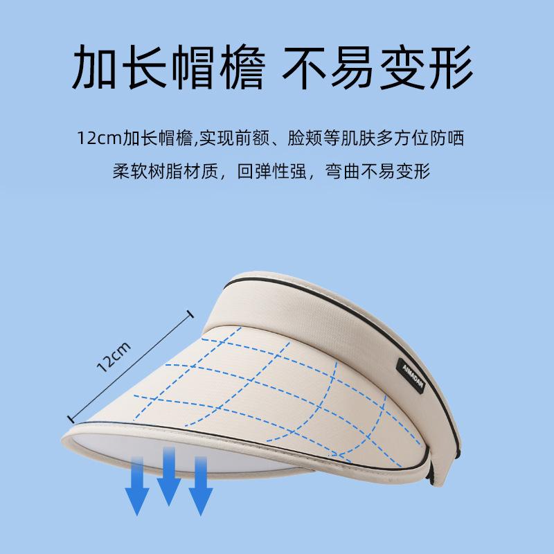 New Hat Women's Summer Sunshade Sunscreen Ultraviolet Hat Big Edge Face Cover Spring and Autumn Fashion Cycling Empty Top Sun Hat