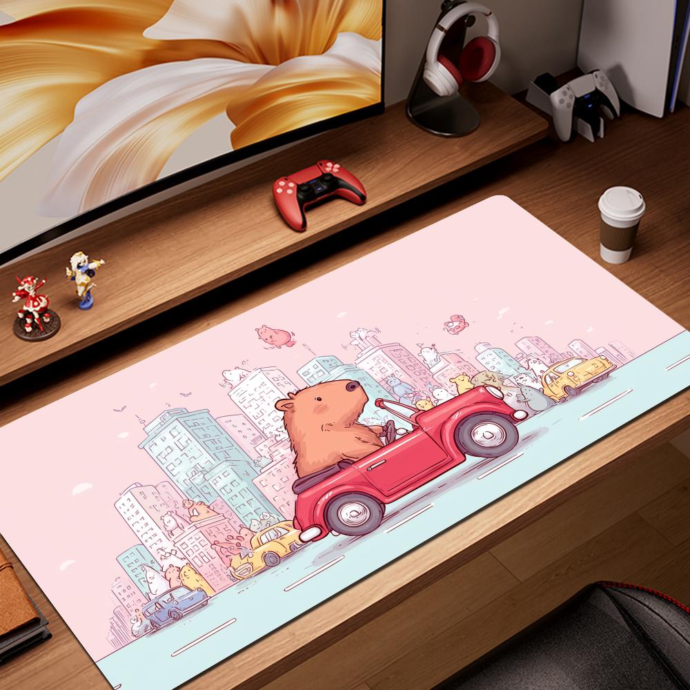 HYBXAXC Cartoon CUTE Capybara Mouse Pad Non-slip Desk Mat PC Laptop Accessories Rubber Office Keyboard Large Gamers Decoracion