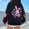 Cartoon Print Hip Hop Street Style Women's Sweatshirt: Casual Loose Pullover Hoodie