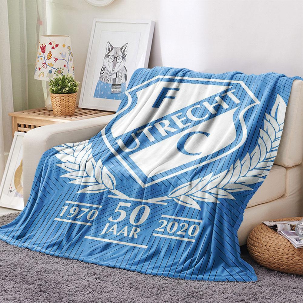 FC Utrecht bedeckte Flanelldecke, weicher Überwurf für Schlafzimmer Sofa, waschbar, Fußballfanartikel, tolles Geschenk.