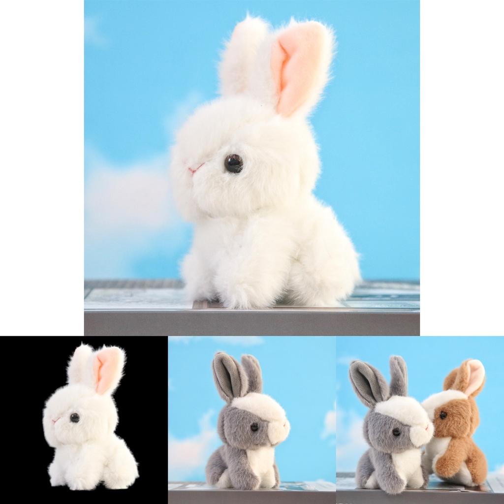 Cute Plush Bunny Keychain Pendant Fluffy White Rabbit Doll Backpack Decoration Gift For Girls