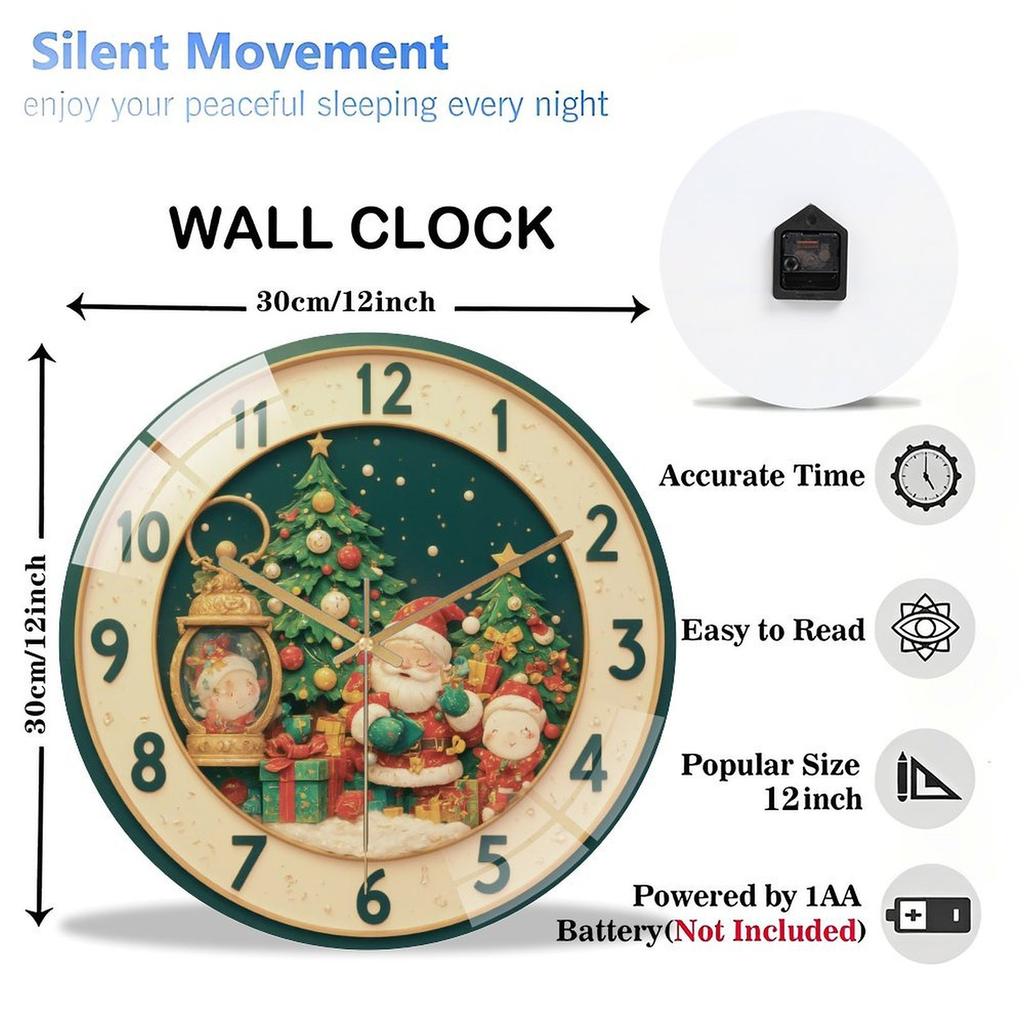 Customized Round Glass Wall Clock 30cm Diameter Personalized Logo Modern Minimalist Home Office