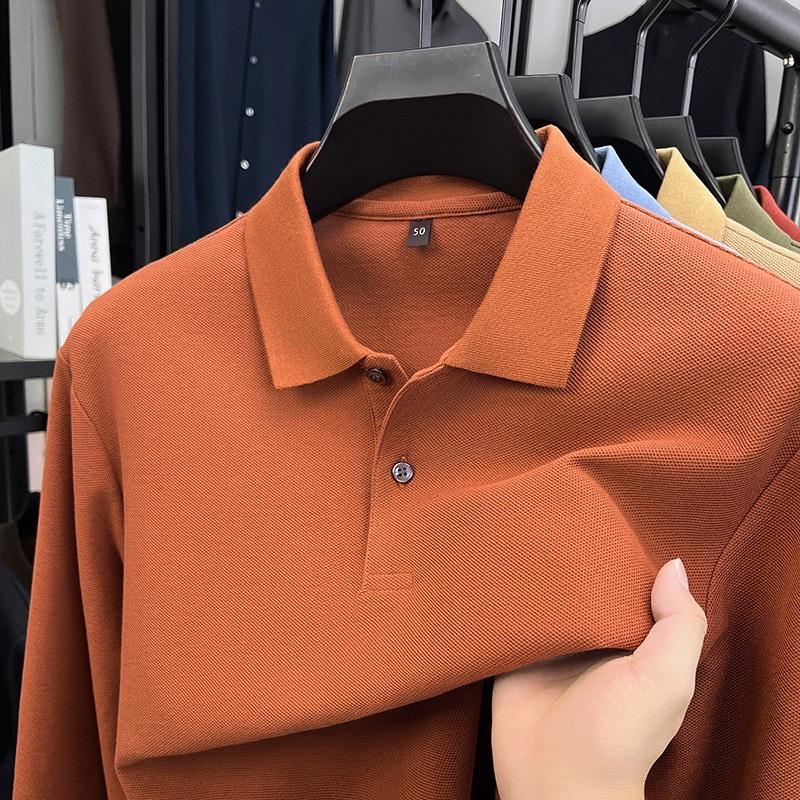 

STORN Прочная мужская рубашка-поло из 100% хлопка, Осенняя повседневная с длинным рукавом, Дышащая футболка с отложным воротником, 16 цветов, Идеальна для гольфа и спорта M