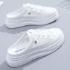 Baotou half slippers women wear summer new mesh breathable casual shoes lazy little white shoes women