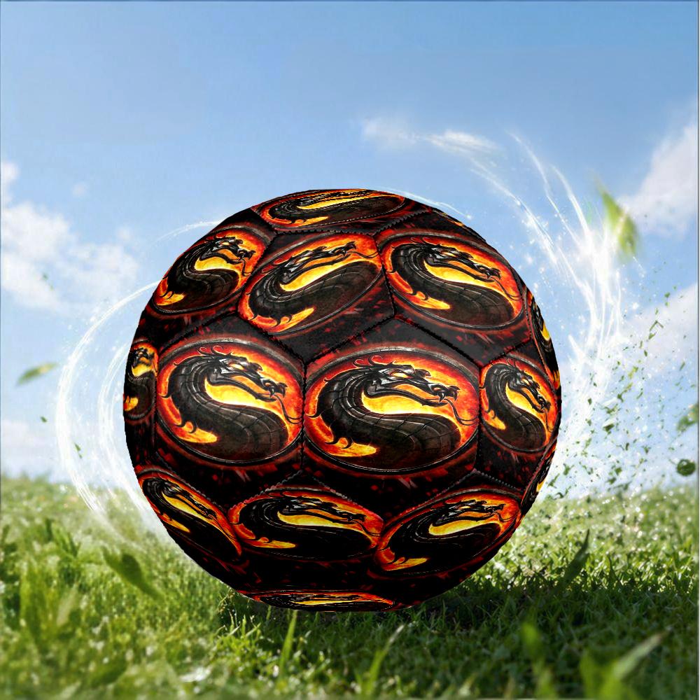 Dark Warrior's Mortal Kombat Size 5 Soccer Ball,Indoor/Outdoor Suitable for Training Matches Tournaments Practice Games Perfect Gift for Fan