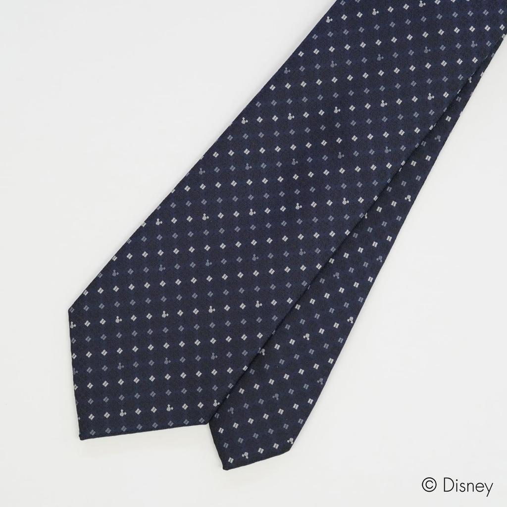 Disney Mitsumaru Silhouette Micro Pattern Tie Dark One Size Fits Perfect for Business or Casual Wear D50034, Navy, Most,
