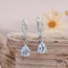 Wunderschöne natürliche himmelblaue Topas 925 Sterling Silber Damenohrringe Birne 6*8mm Edelsteine Feinschmuck für Geburtstag Bankett Geschenk
