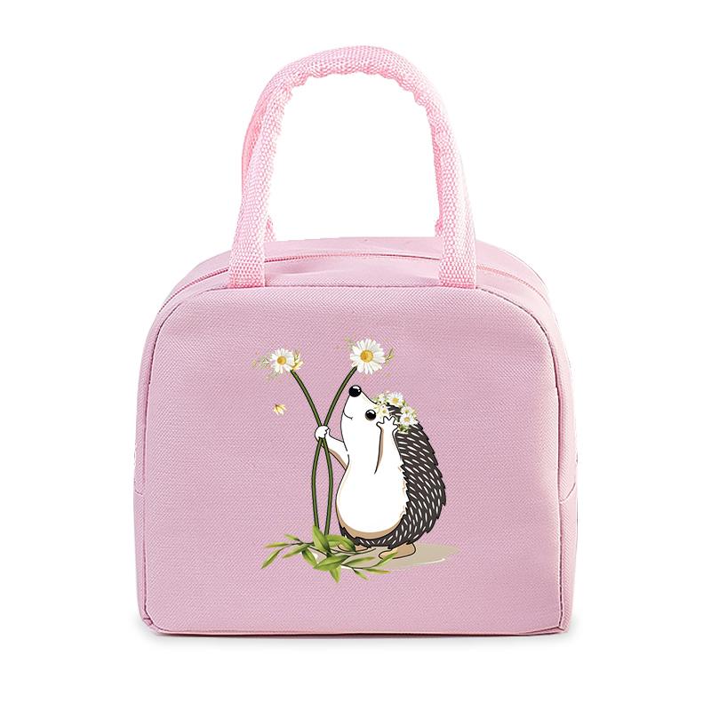 Bento Thermal Bag Dandelion Hedgehog Cartoon Print Women Insulation Portable Pouch Food Picnic Fresh Cooler Lunch Bag for Kids