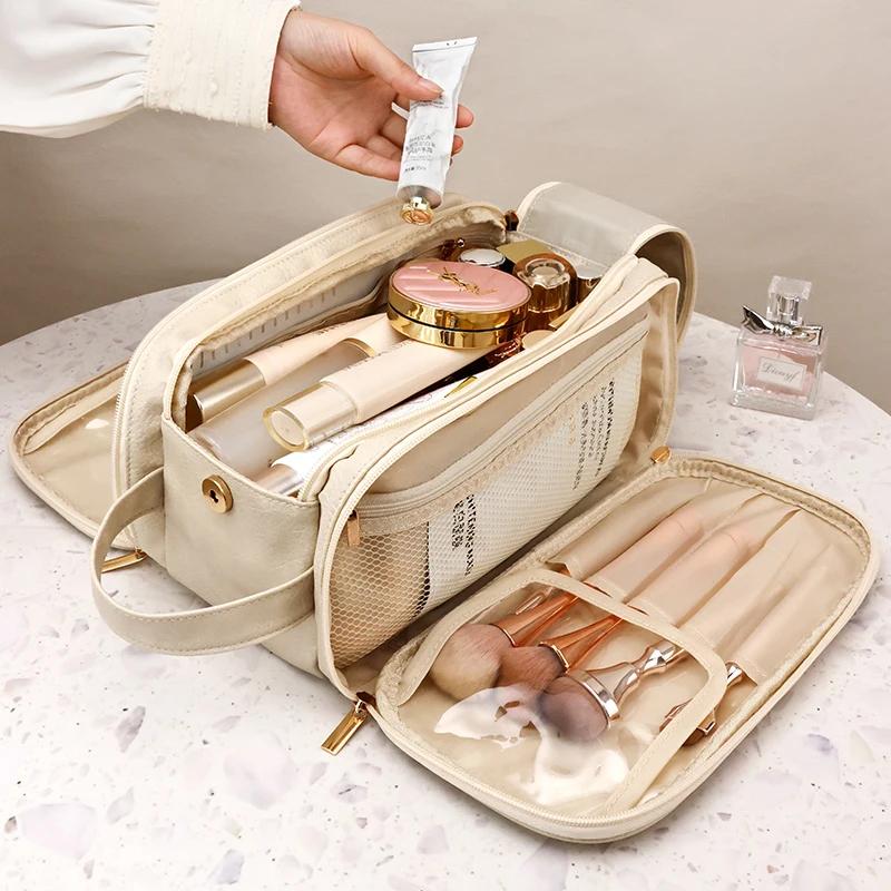 Damen Reise Kosmetiktasche Wasserdichte Make-up Aufbewahrungstaschen Organizer Große Kapazität Kosmetik Toilettenartikel Tasche Waschbare Hautpflege Tasche