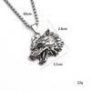Necklace Pendant Hip Hop Titanium Steel Men'S Jewelry Retro Wolf Head Men'S Trendy Fashion Domineering Head Straight Criticism Nordic Dance Style