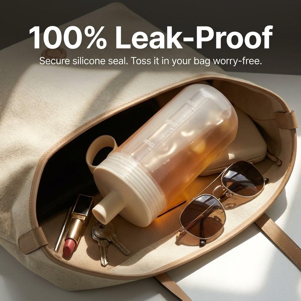 Leak-proof Tumbler Straw Cup With Handle Transparent Plastic Water Cup For Cold And Hot Drinks Milk Coffee Mug For Students