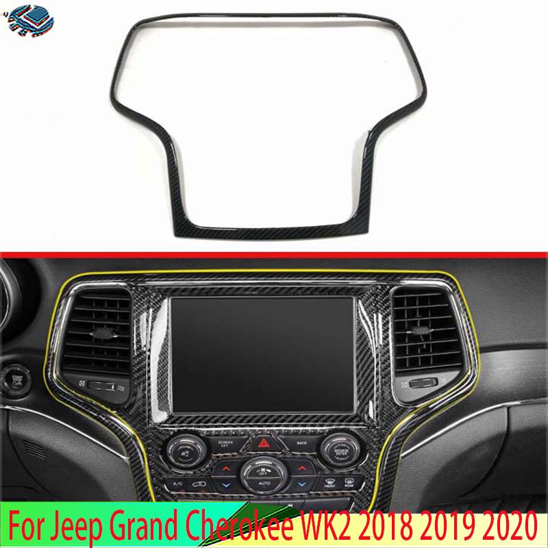For Jeep Grand Cherokee WK2 2018- Car Styling Accessories Carbon Fiber Style Navigation Sticker Navigation Switch Panel