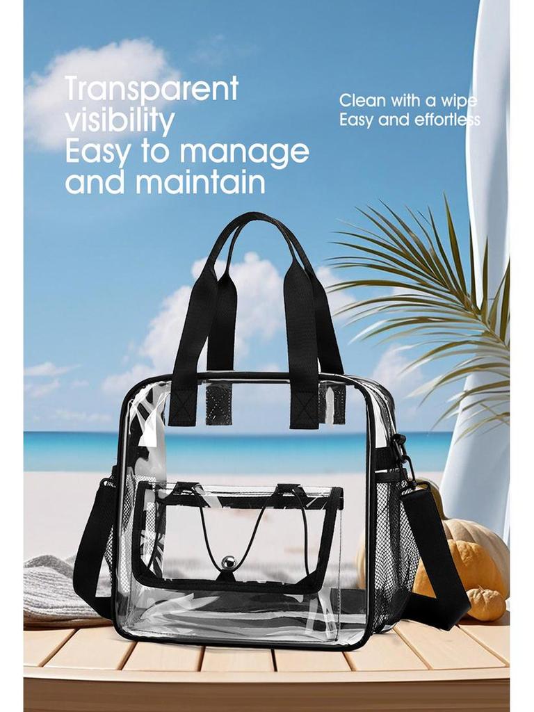 Borsa Sportiva e da Viaggio Trasparente in PVC ad Alta Capacità per Nuoto e Festival Musicali