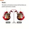 2PCS Cute Cat Theme Christmas Ball Acrylic 2D Decorative Hanging Ornament for Xmas Tree Festive Party New Pendant Supplies