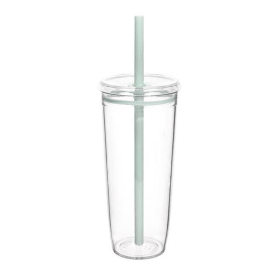 Portable Straw Cup 20oz Colorful Tritan Tumbler for Iced Coffee Juice Tea Milk Dishwasher Safe Drinkware Gift for Teens