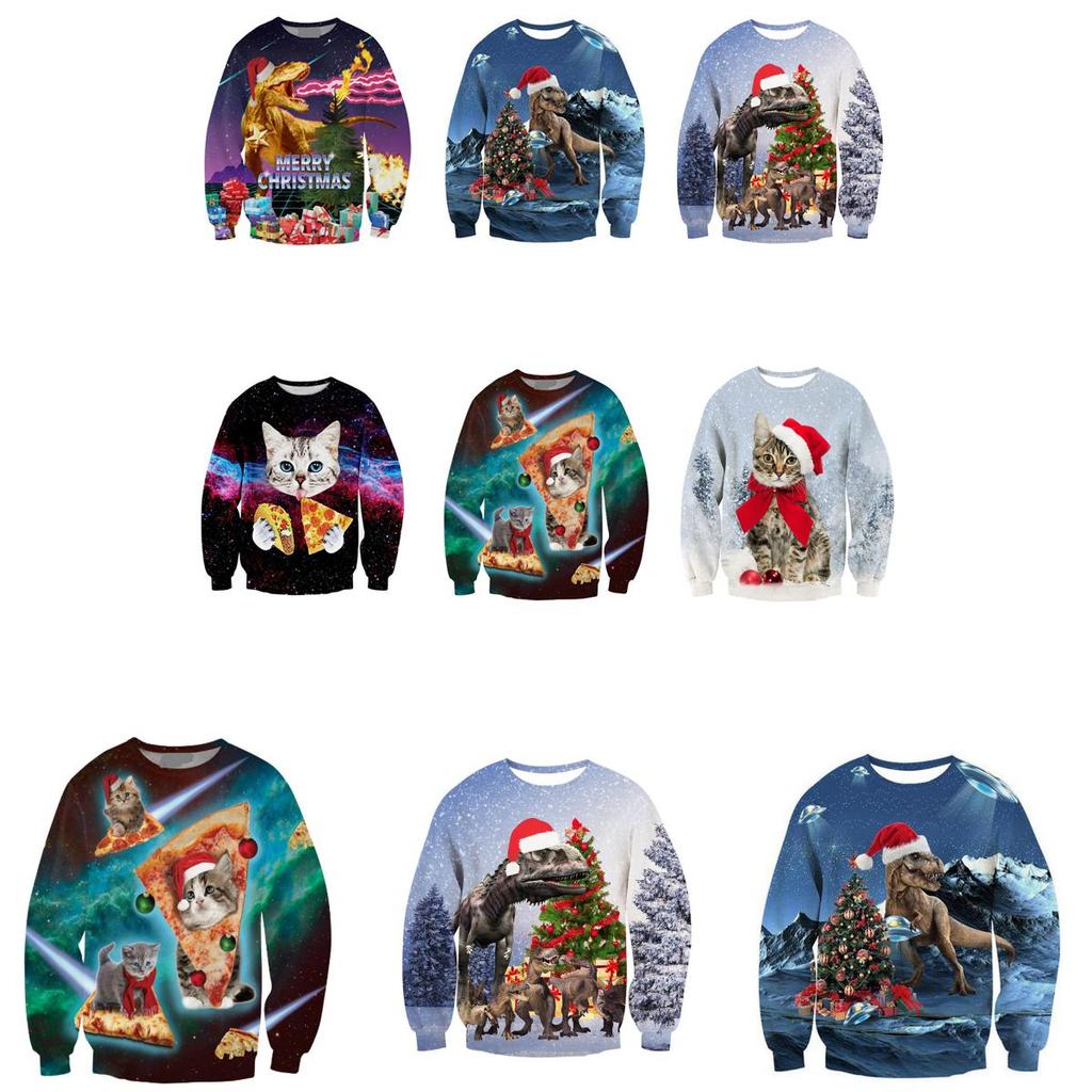 Mens Jumper Womens Animal Cat 3d Print Hoodies Casual Jersey Pullover Sweatshirt