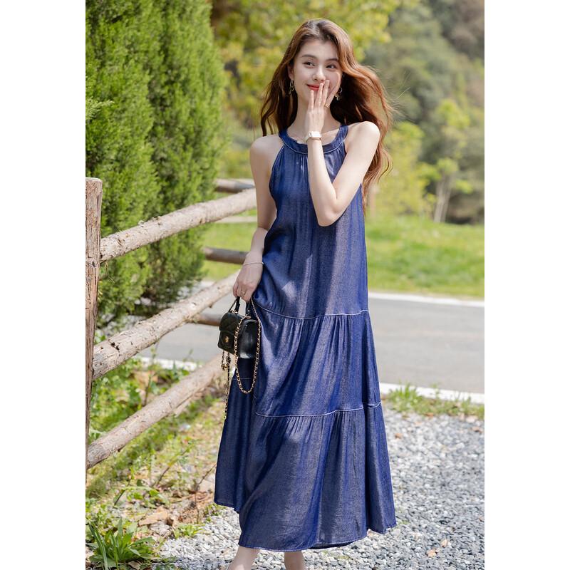 Mokana French Style Off-Shoulder Halter Midi Dress S