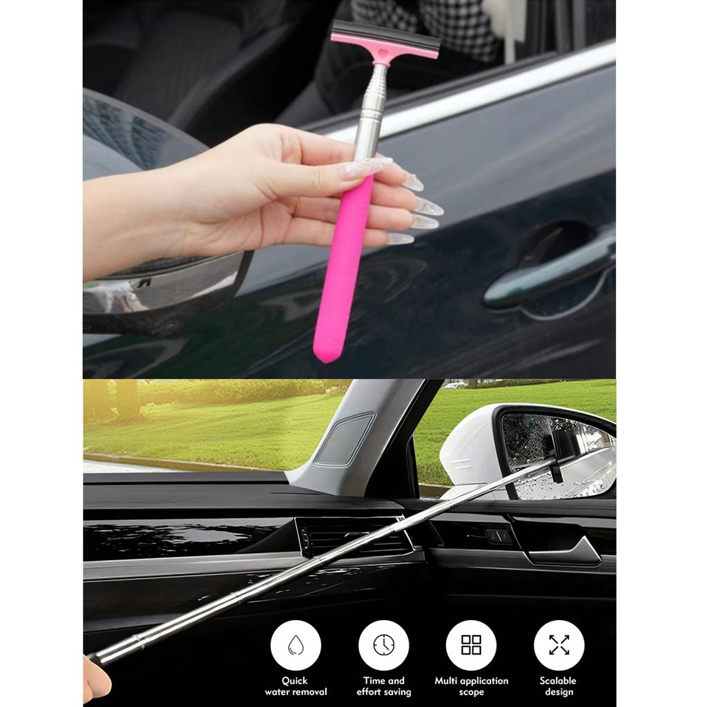2PCS Retractable Car Wing Mirror Squeegee Foldable Portable Cleaning Tool Suitable for Window Windshields & Shower Doors